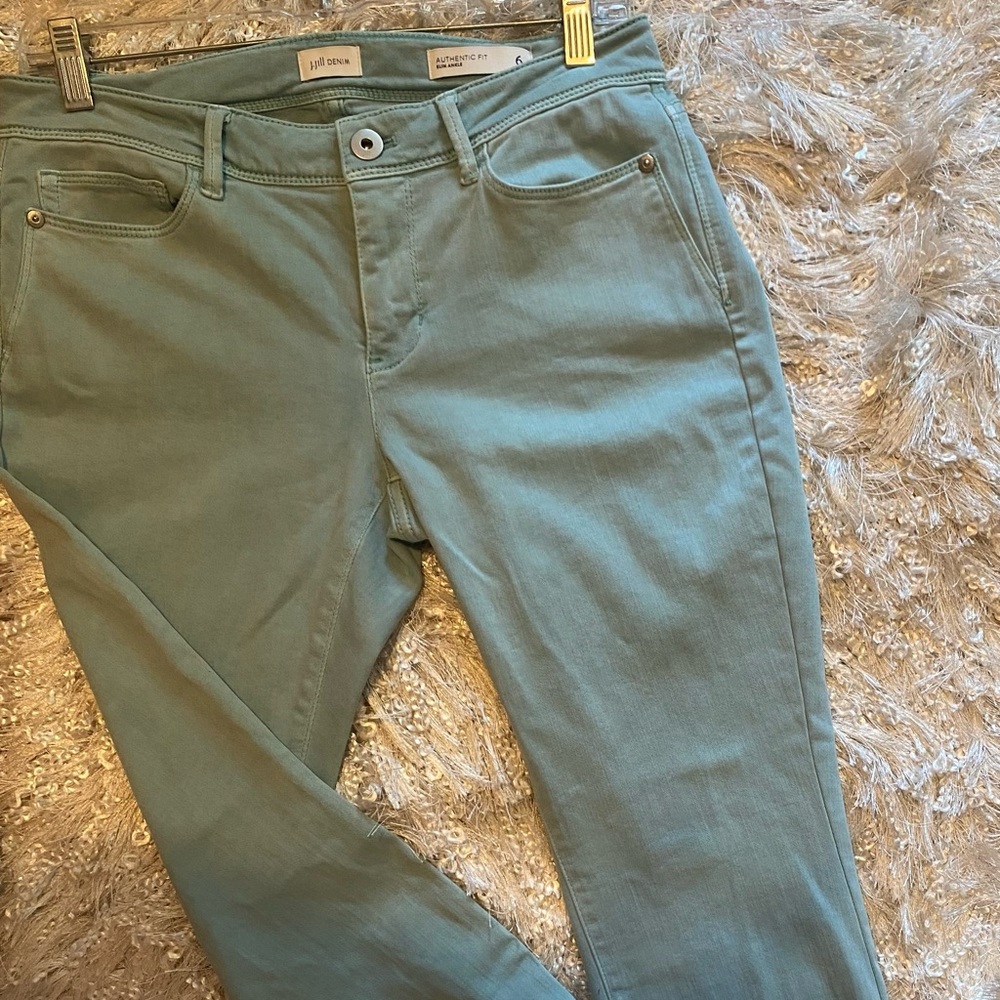 J.Jill Denim Authentic Fit Slim Ankle Womens Jeans Size 6 Petite Seafoam